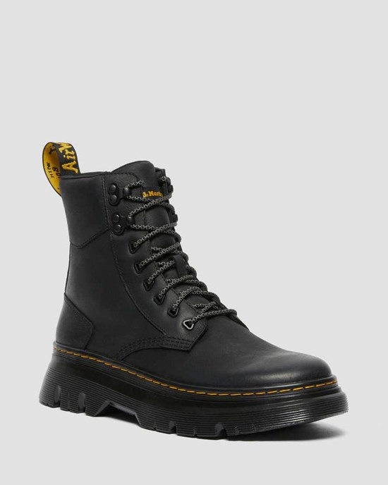 Dr Martens Tarik Wyoming Leather Utility Women's Ankle Boots Black Wyoming | FJEKIA476