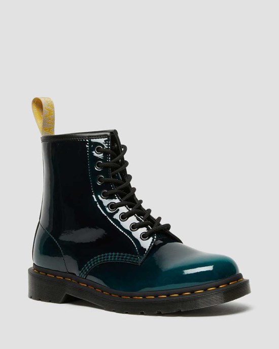 Dr Martens Vegan 1460 Gloss Men's Ankle Boots Black Gloss Pull Up | MXPWZU608