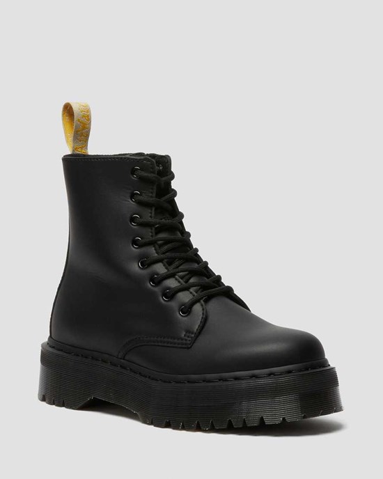 Dr Martens Vegan Jadon II Mono Men's Lace Up Boots Black Felix Rub Off | NTPYOV817