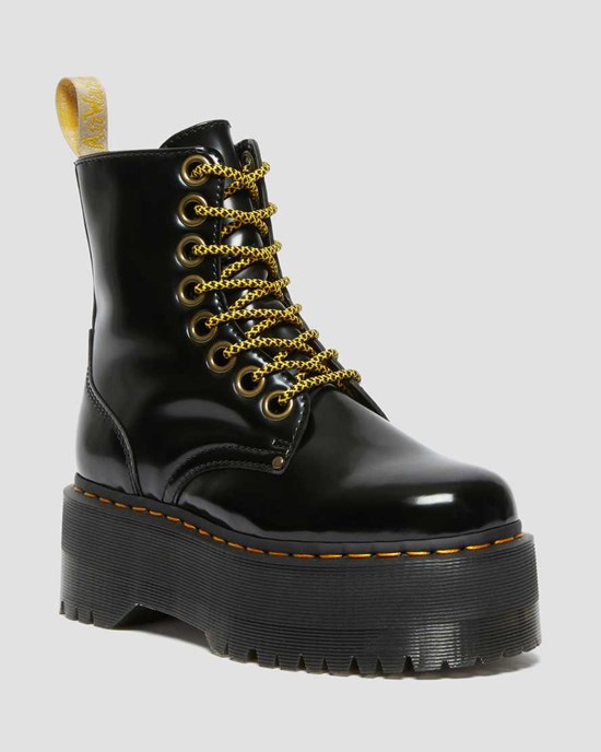 Dr Martens Vegan Jadon Max Women's Lace Up Boots Black Oxford | WGKBUA613