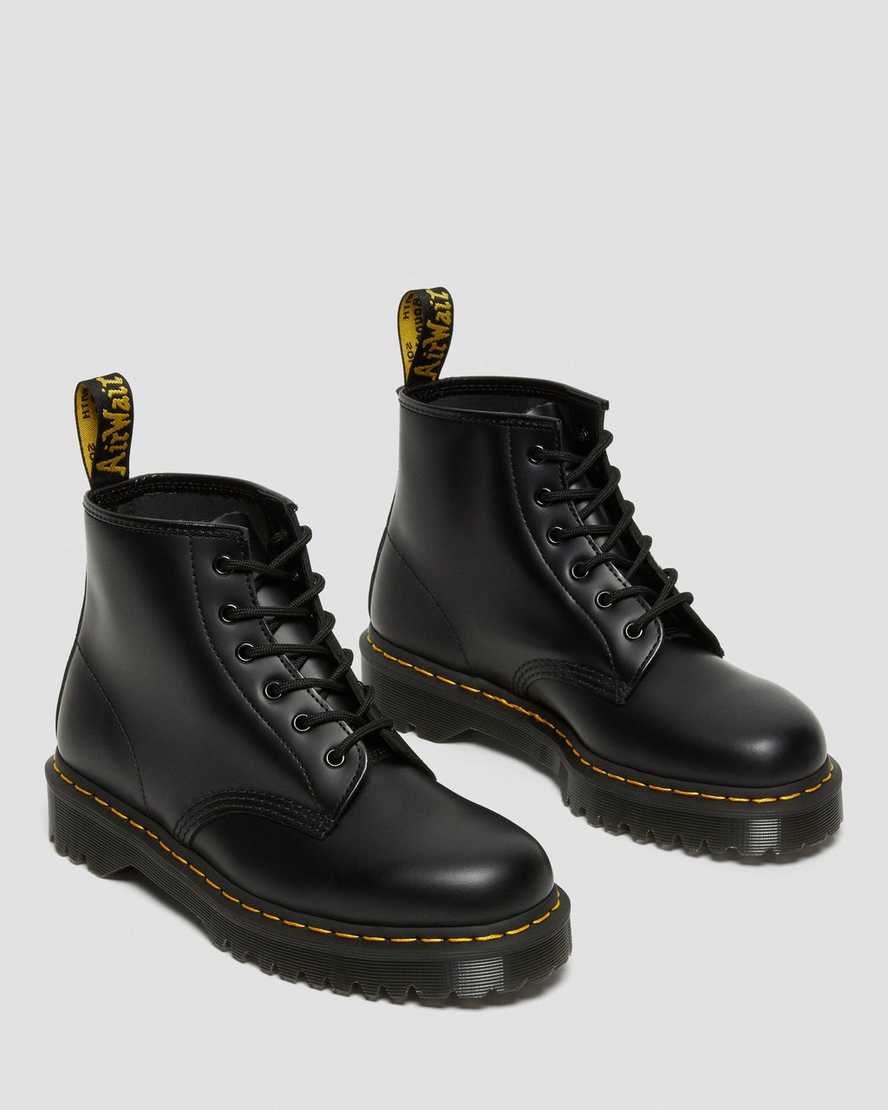 Dr Martens 101 Bex Smooth Leather Men's Ankle Boots Black Smooth Leather | EQFTHZ082