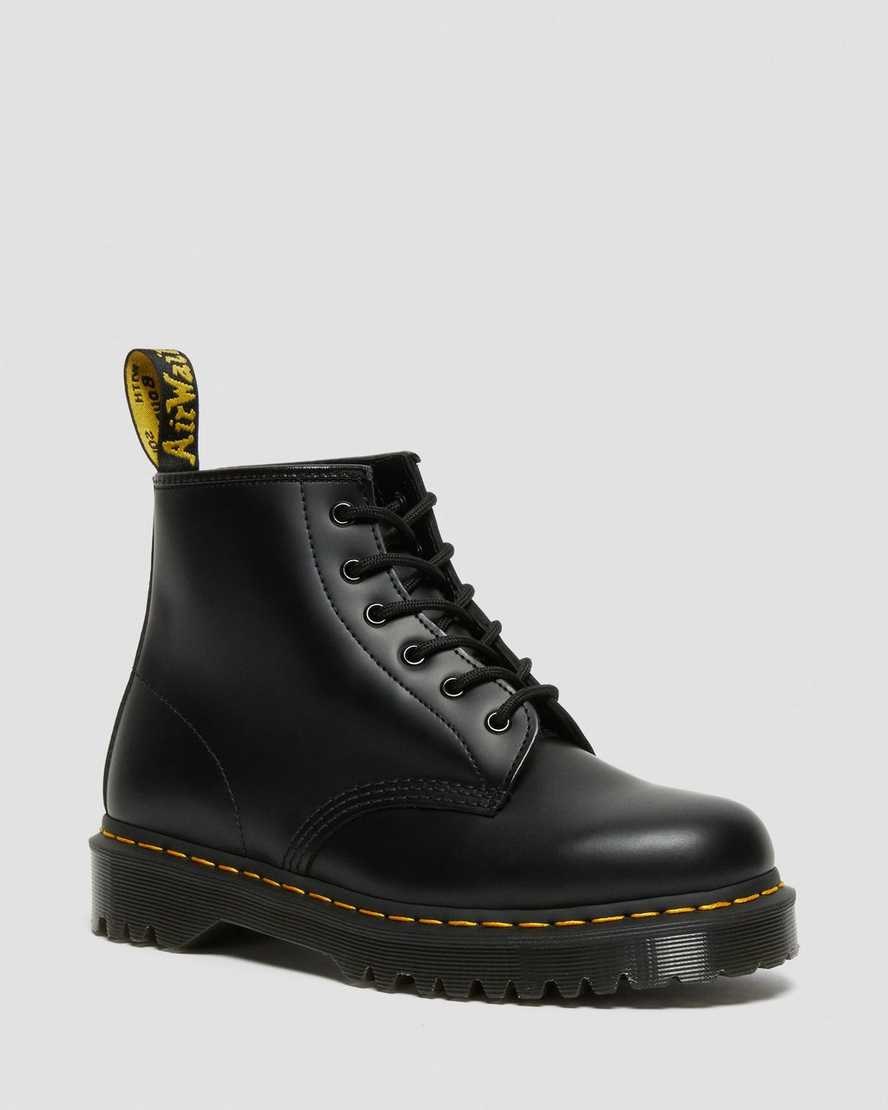 Dr Martens 101 Bex Smooth Leather Men's Ankle Boots Black Smooth Leather | EQFTHZ082