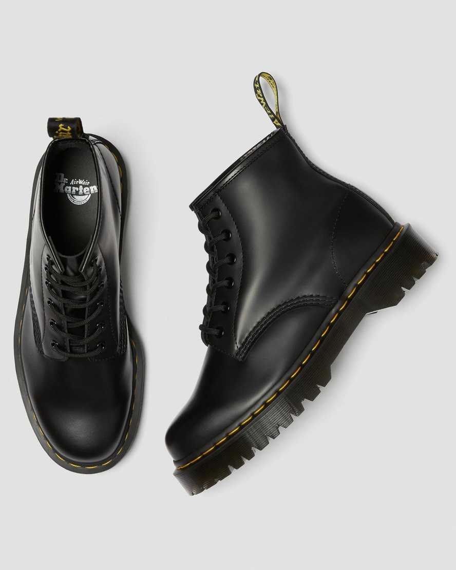 Dr Martens 101 Bex Smooth Leather Women's Lace Up Boots Black Smooth Leather | LHYFWS540