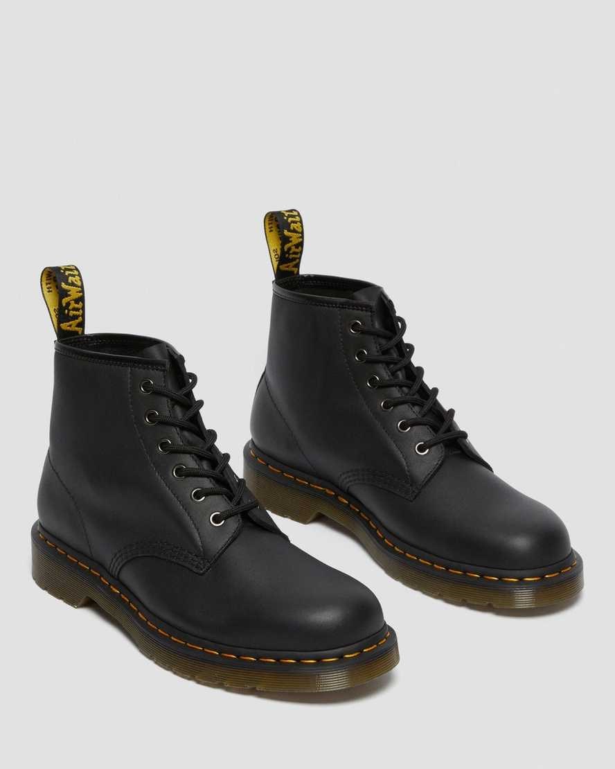 Dr Martens 101 Leather Men's Ankle Boots Black Nappa | UAIXGM863