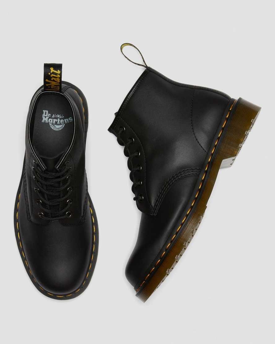 Dr Martens 101 Leather Men's Ankle Boots Black Nappa | UAIXGM863