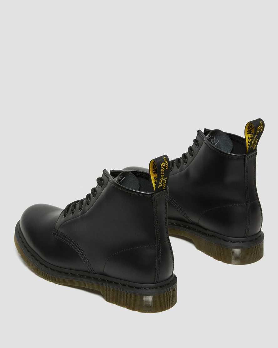 Dr Martens 101 Smooth Leather Men's Ankle Boots Black Smooth Leather | IXQRSL739