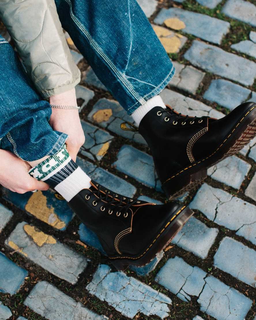 Dr Martens 101 Vintage Smooth Leather Men's Ankle Boots Black Vintage Smooth | MDVRWI689