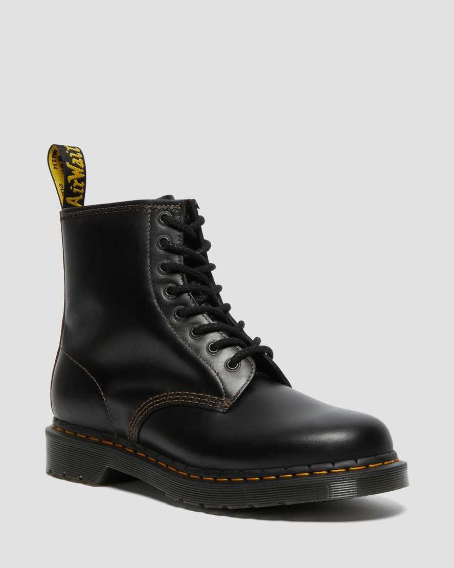 Dr Martens 1460 Abruzzo Leather Men\'s Ankle Boots Black Brown | JALTDQ732