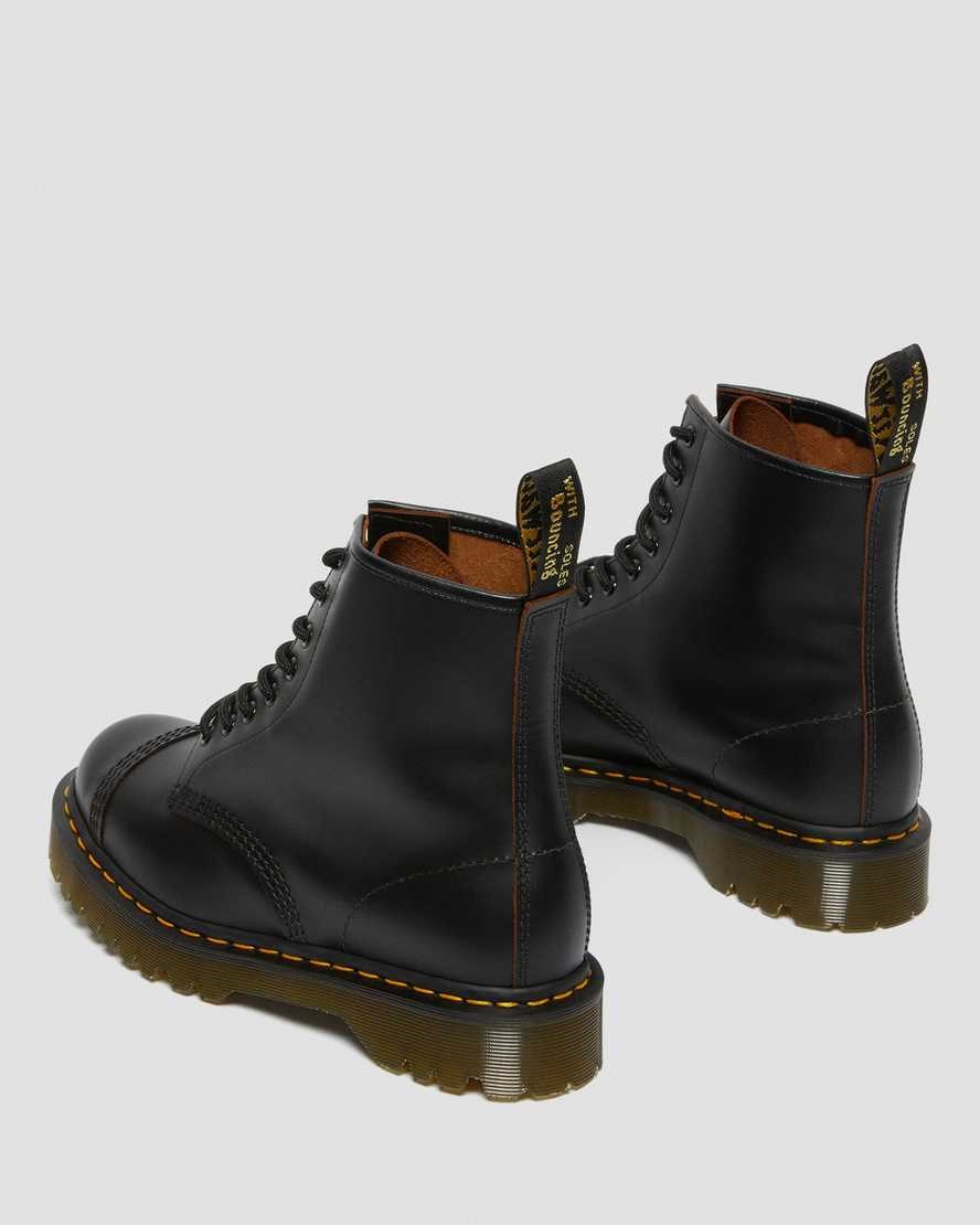 Dr Martens 1460 Bex Made in England Toe Cap Women's Lace Up Boots Black Quilon | OLJAVI894