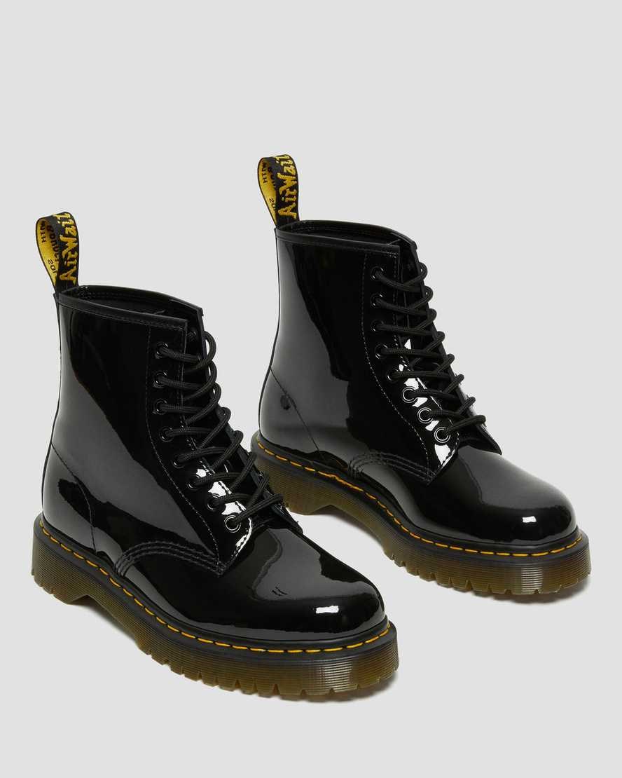 Dr Martens 1460 Bex Patent Leather Men's Lace Up Boots Black Patent Lamper | HLSVZQ829