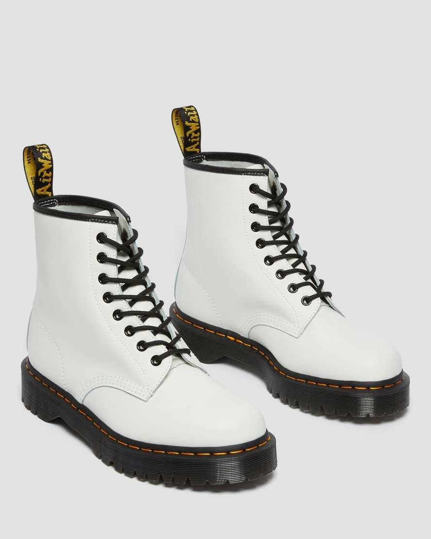 Dr Martens 1460 Bex Smooth Leather Men's Lace Up Boots White Smooth Leather | ACRBTO329