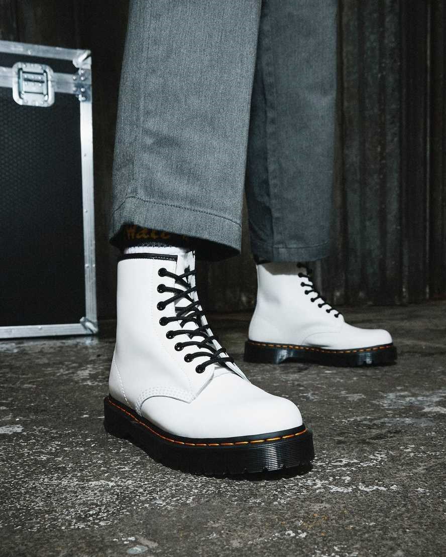 Dr Martens 1460 Bex Smooth Leather Men's Lace Up Boots White Smooth Leather | ACRBTO329