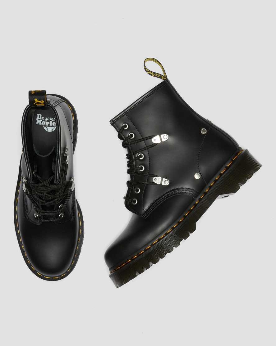 Dr Martens 1460 Bex Stud Leather Men's Lace Up Boots Black Fine Haircell | KVHWUS913