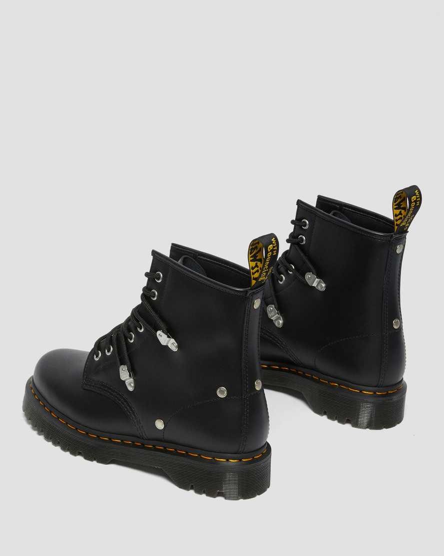 Dr Martens 1460 Bex Stud Leather Men's Lace Up Boots Black Fine Haircell | KVHWUS913