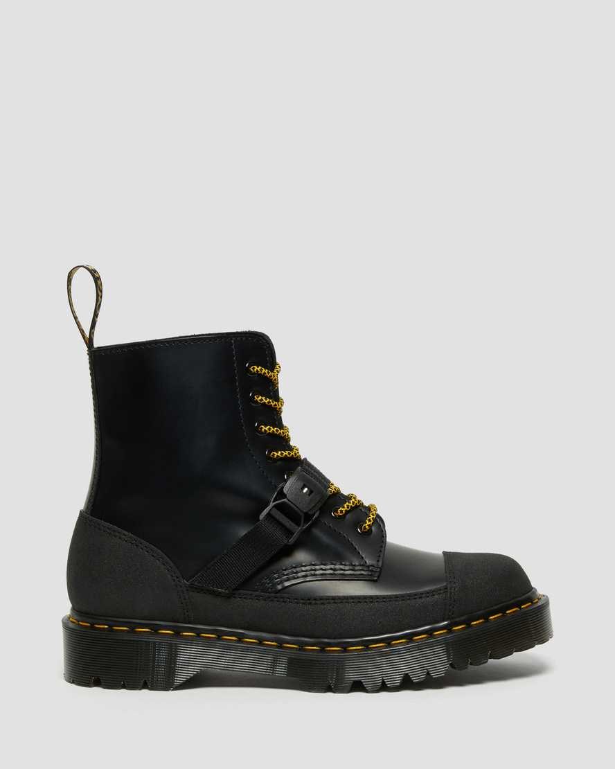 Dr Martens 1460 Bex Tech Made in England Leather Women's Ankle Boots Black Smooth | GQOSVJ574