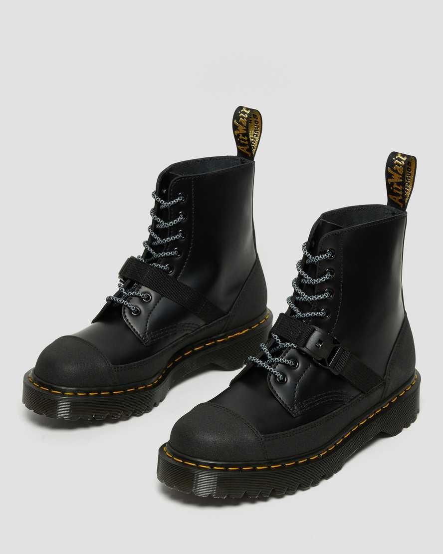 Dr Martens 1460 Bex Tech Made in England Leather Women's Ankle Boots Black Smooth | GQOSVJ574