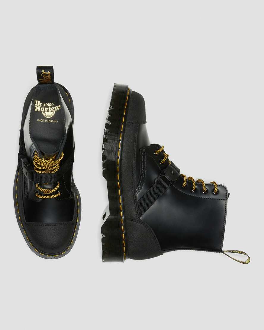 Dr Martens 1460 Bex Tech Made in England Leather Women's Ankle Boots Black Smooth | GQOSVJ574