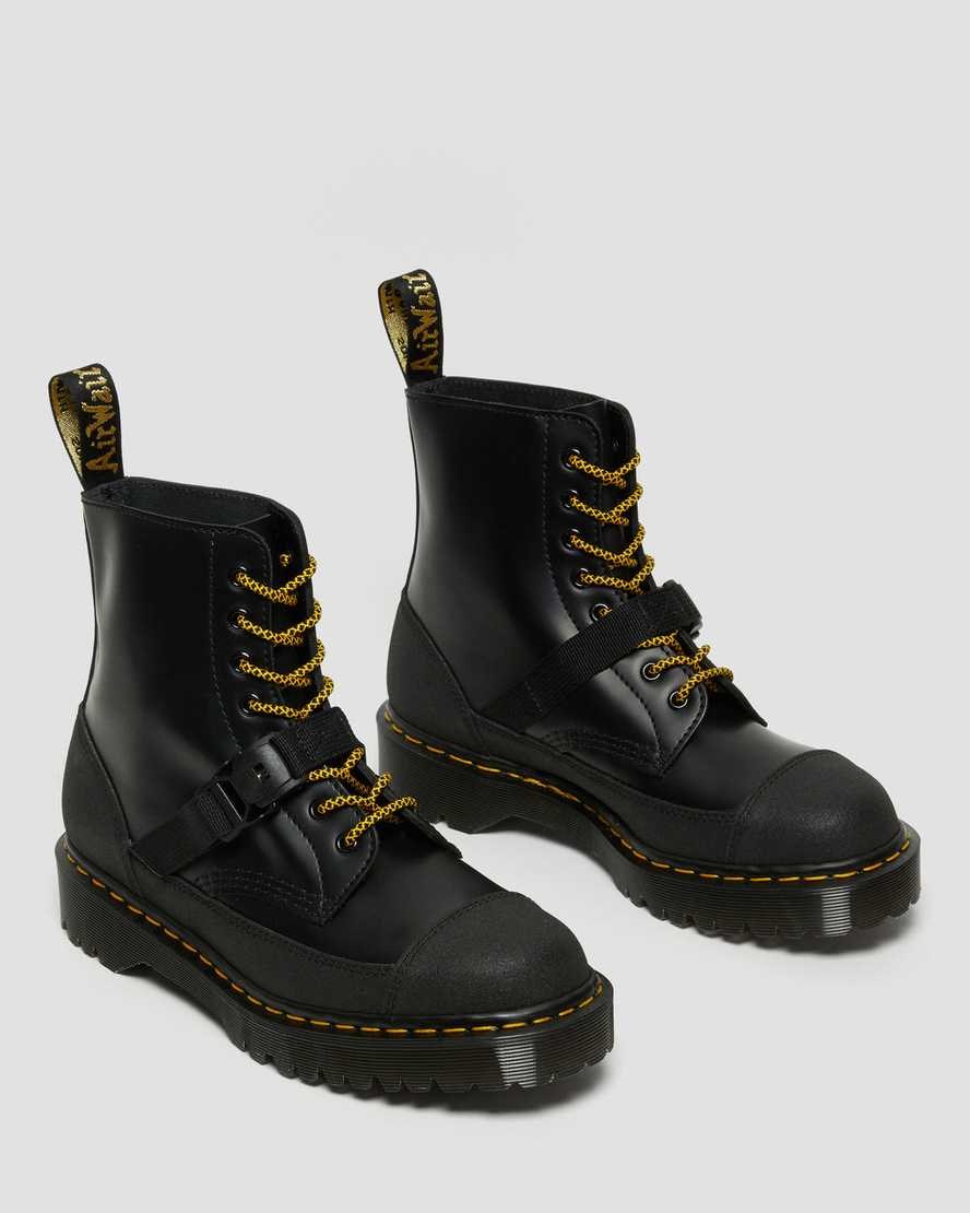 Dr Martens 1460 Bex Tech Made in England Leather Women's Ankle Boots Black Smooth | GQOSVJ574