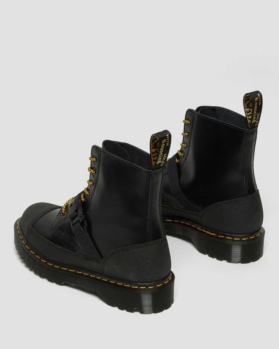 Dr Martens 1460 Bex Tech Made in England Leather Women's Ankle Boots Black Smooth | GQOSVJ574