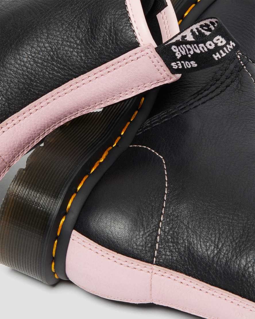 Dr Martens 1460 Contrast Leather Women's Ankle Boots Black Pink | YOUIMJ672