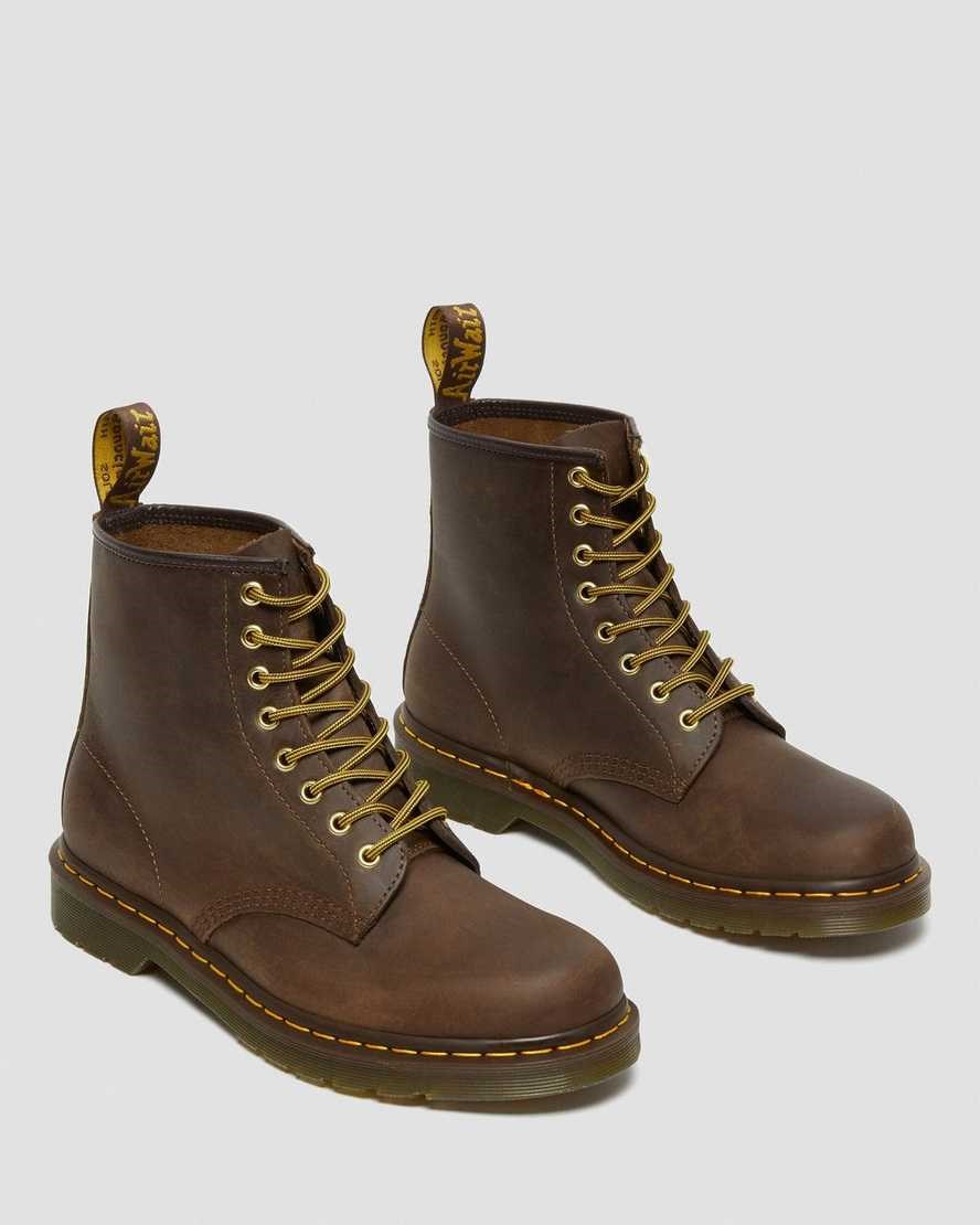 Dr Martens 1460 Crazy Horse Leather Men's Lace Up Boots Brown Crazy Horse Leather | MXSGEH592