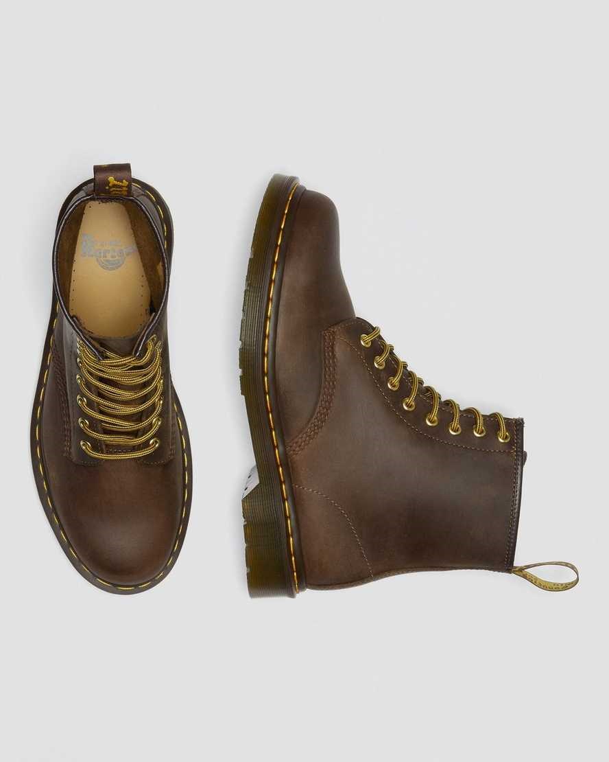 Dr Martens 1460 Crazy Horse Leather Women's Lace Up Boots Brown Crazy Horse Leather | HEOMIV857