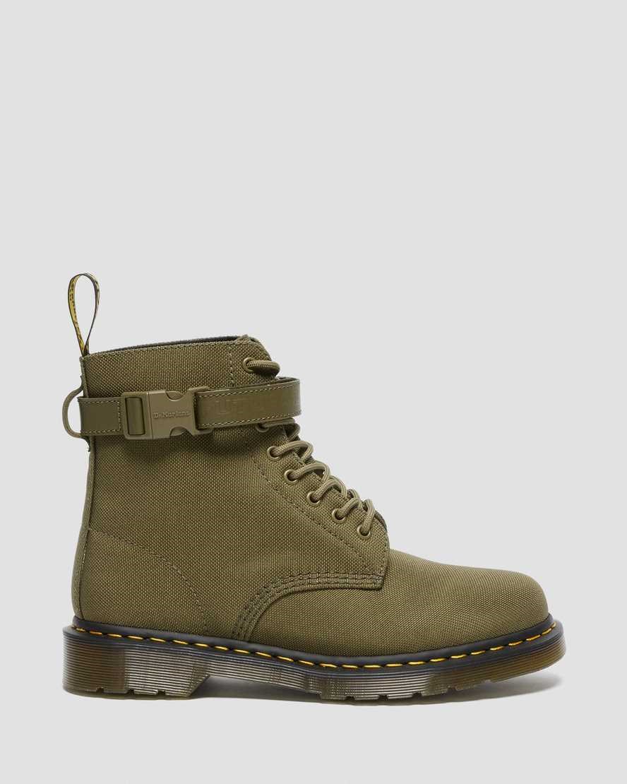 Dr Martens 1460 Futura Olive Strap Men's Ankle Boots Dms Olive Extra Tough Nylon | ETLBPA602