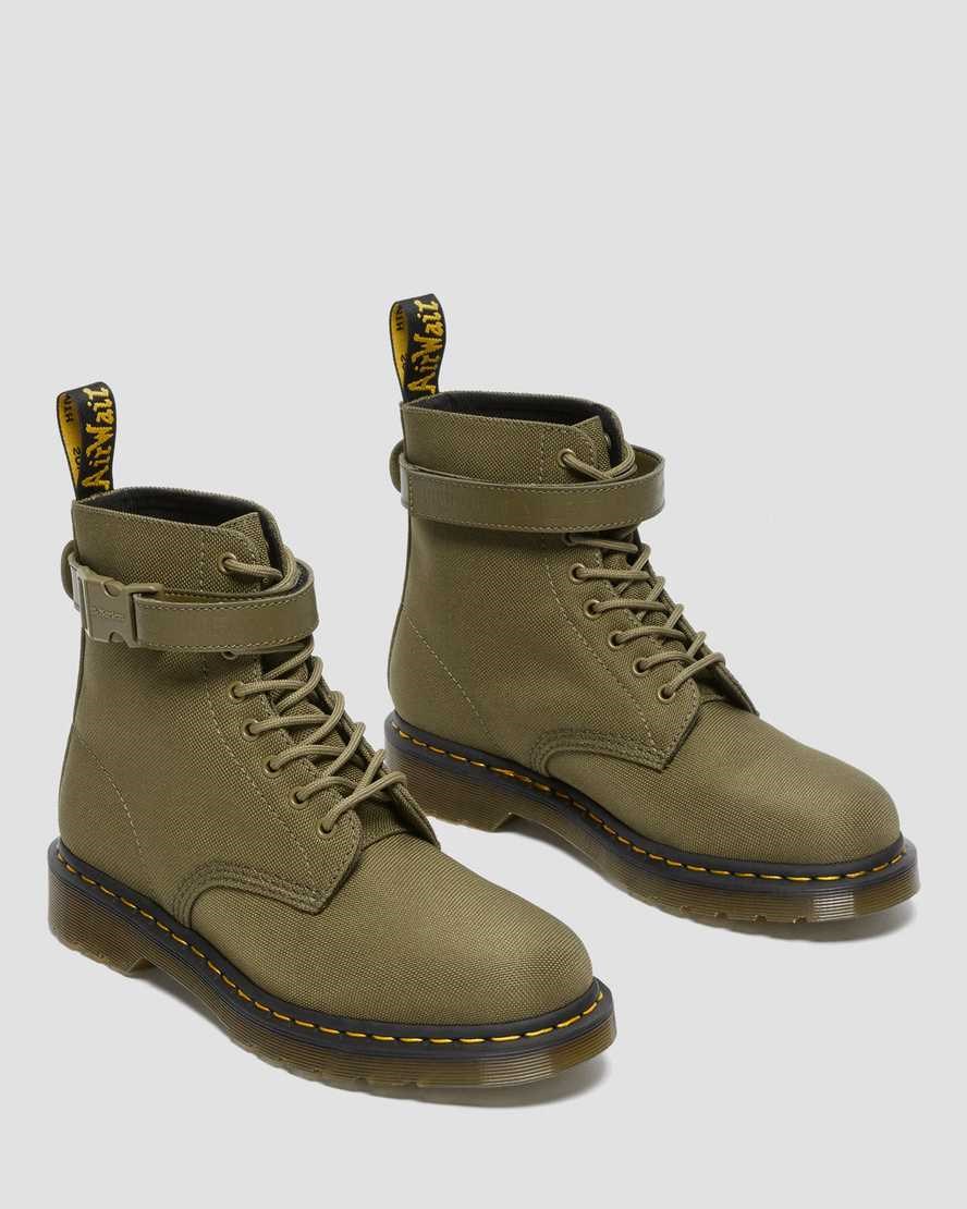 Dr Martens 1460 Futura Olive Strap Men's Ankle Boots Dms Olive Extra Tough Nylon | ETLBPA602