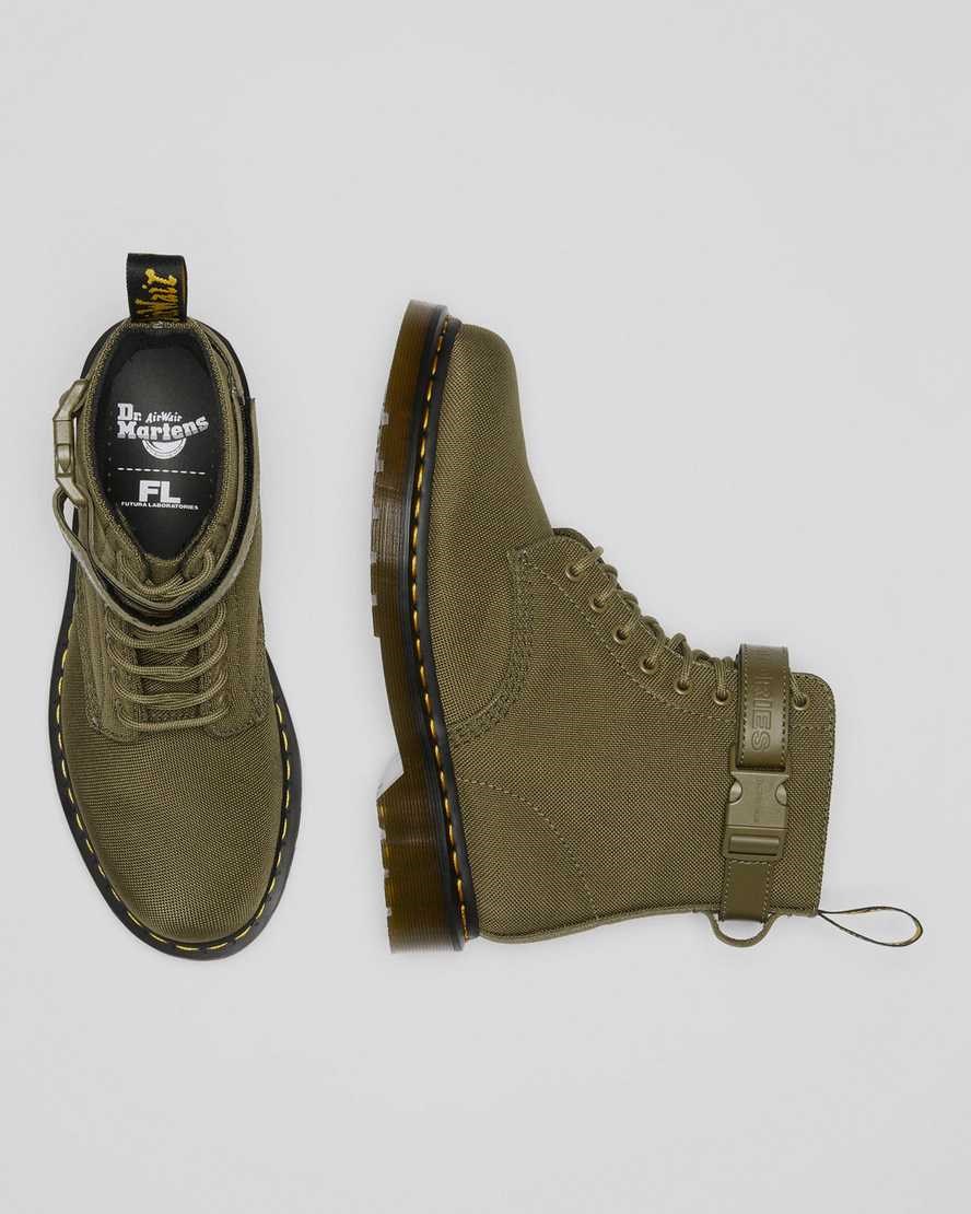 Dr Martens 1460 Futura Olive Strap Men's Lace Up Boots Dms Olive Extra Tough Nylon | OUQIZE027