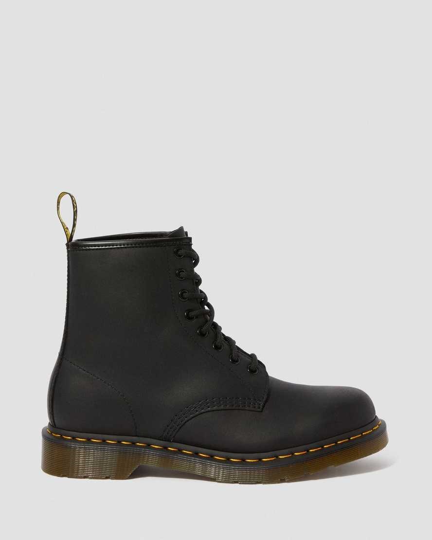 Dr Martens 1460 Greasy Leather Men's Lace Up Boots Black Greasy Leather | UILFQS209