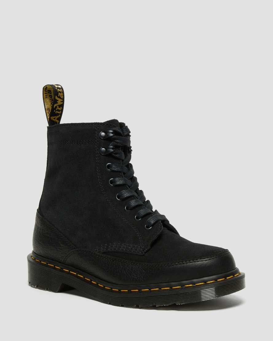 Dr Martens 1460 Guard Made in England Leather Men\'s Lace Up Boots Black Durango | AWEOUB738