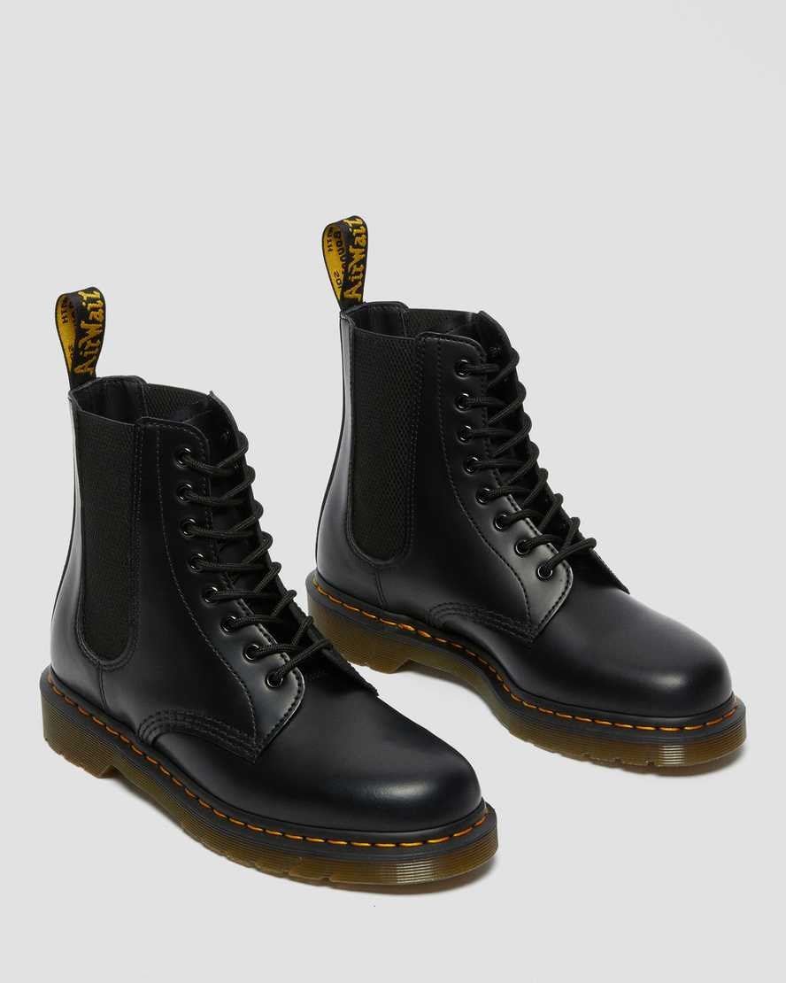 Dr Martens 1460 Harper Smooth Leather Women's Lace Up Boots Black Smooth Leather | WRINZK604