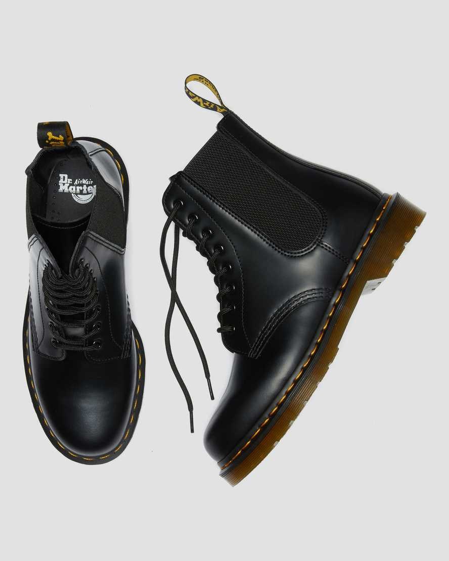 Dr Martens 1460 Harper Smooth Leather Women's Lace Up Boots Black Smooth Leather | WRINZK604