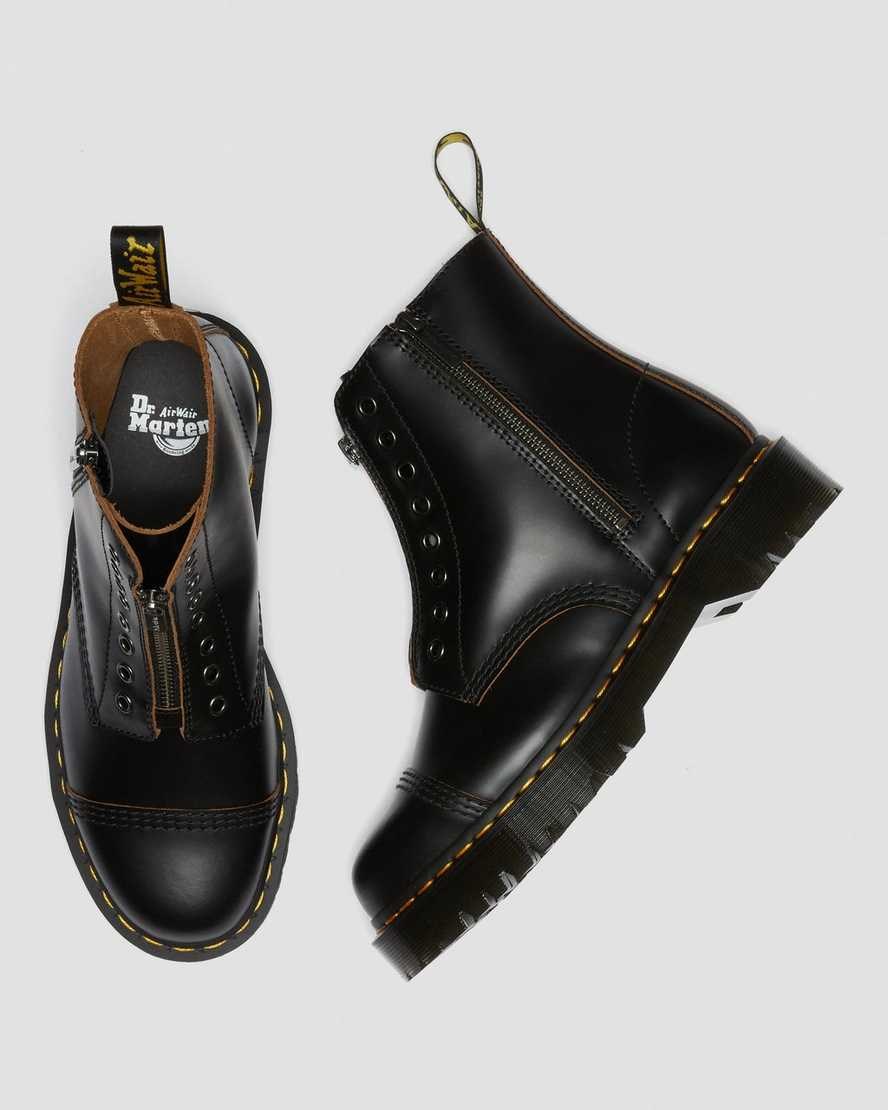 Dr Martens 1460 Laceless Bex Leather Men's Ankle Boots Black Vintage Smooth | VQGMXI529