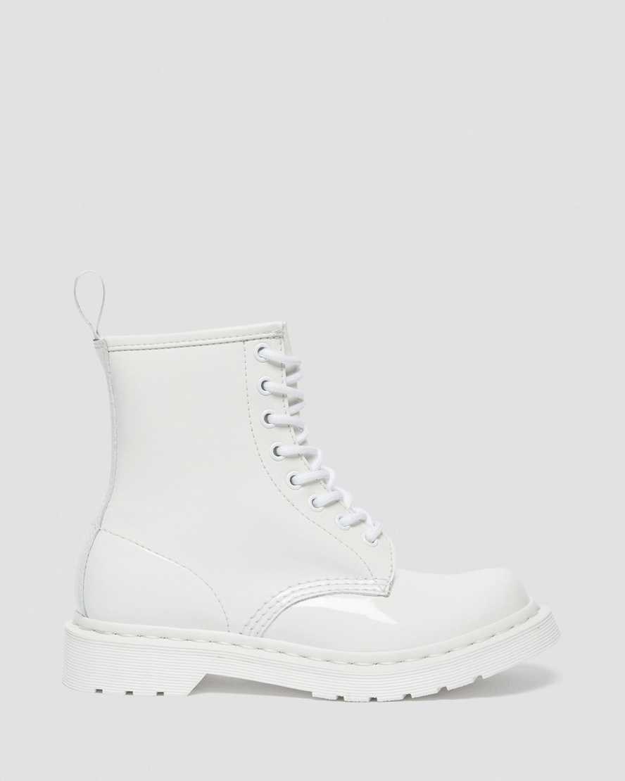 Dr Martens 1460 Mono Patent Leather Women's Patent Boots White Patent Lamper | JAEHQK732