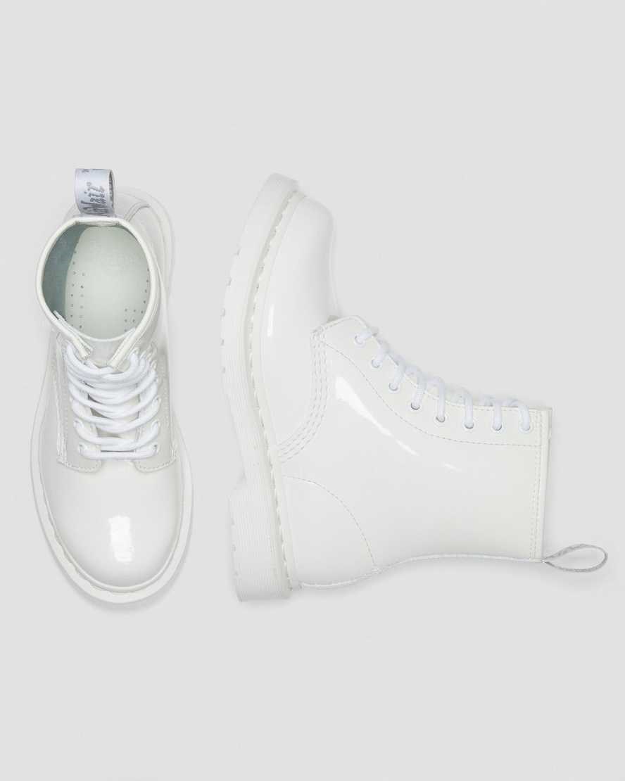 Dr Martens 1460 Mono Patent Leather Women's Patent Boots White Patent Lamper | JAEHQK732