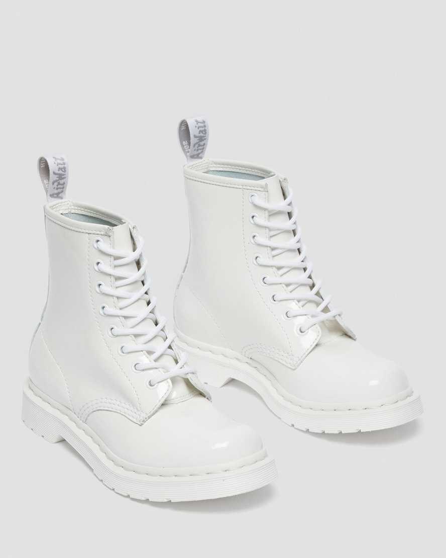 Dr Martens 1460 Mono Patent Leather Women's Patent Boots White Patent Lamper | JAEHQK732