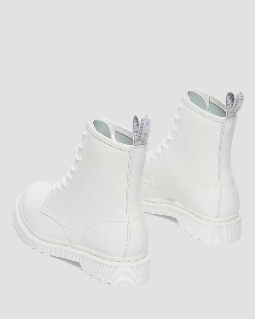 Dr Martens 1460 Mono Patent Leather Women's Patent Boots White Patent Lamper | JAEHQK732