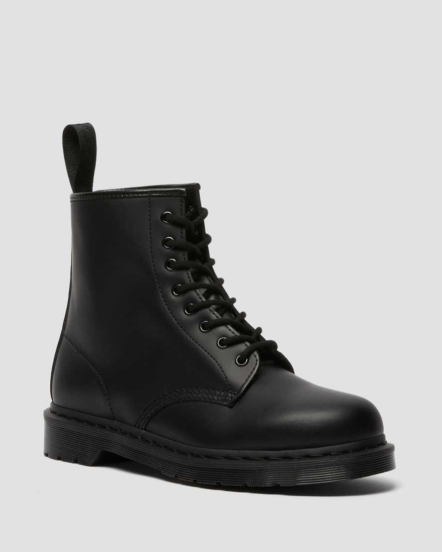 Dr Martens 1460 Mono Smooth Leather Men\'s Lace Up Boots Black Smooth Leather | MQCKWR956