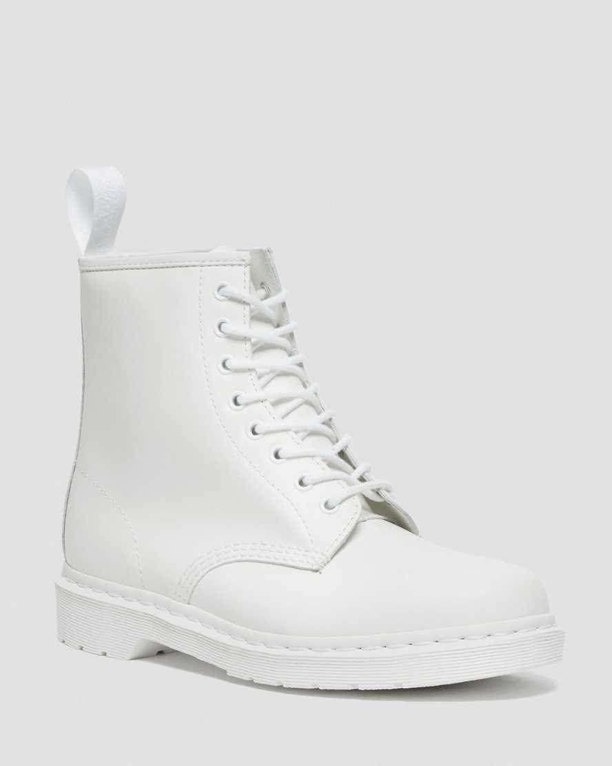 Dr Martens 1460 Mono Smooth Leather Men's Lace Up Boots White Smooth Leather | QYISKT019