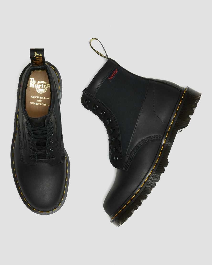 Dr Martens 1460 Panel Made in England Leather Men's Ankle Boots Black Dockyard | IRPDZB498