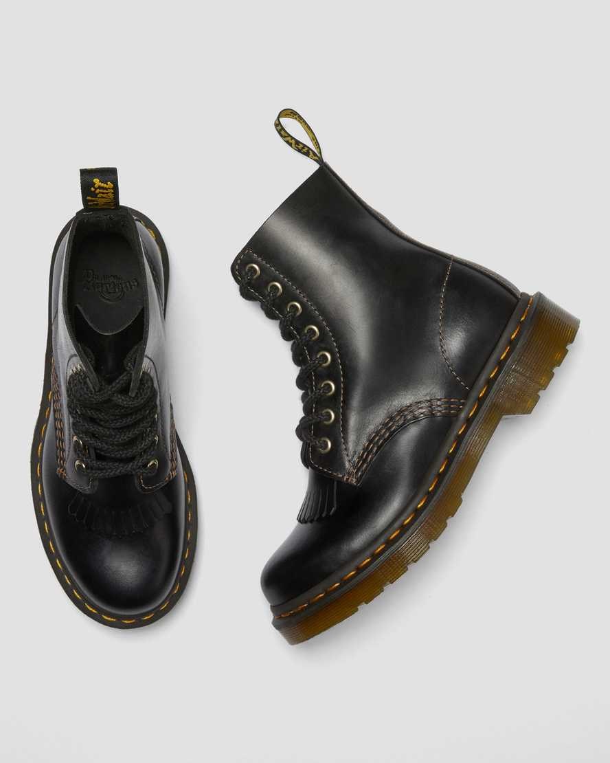 Dr Martens 1460 Pascal Abruzzo Leather Women's Lace Up Boots Black Abruzzo Wp | PBXTFJ581