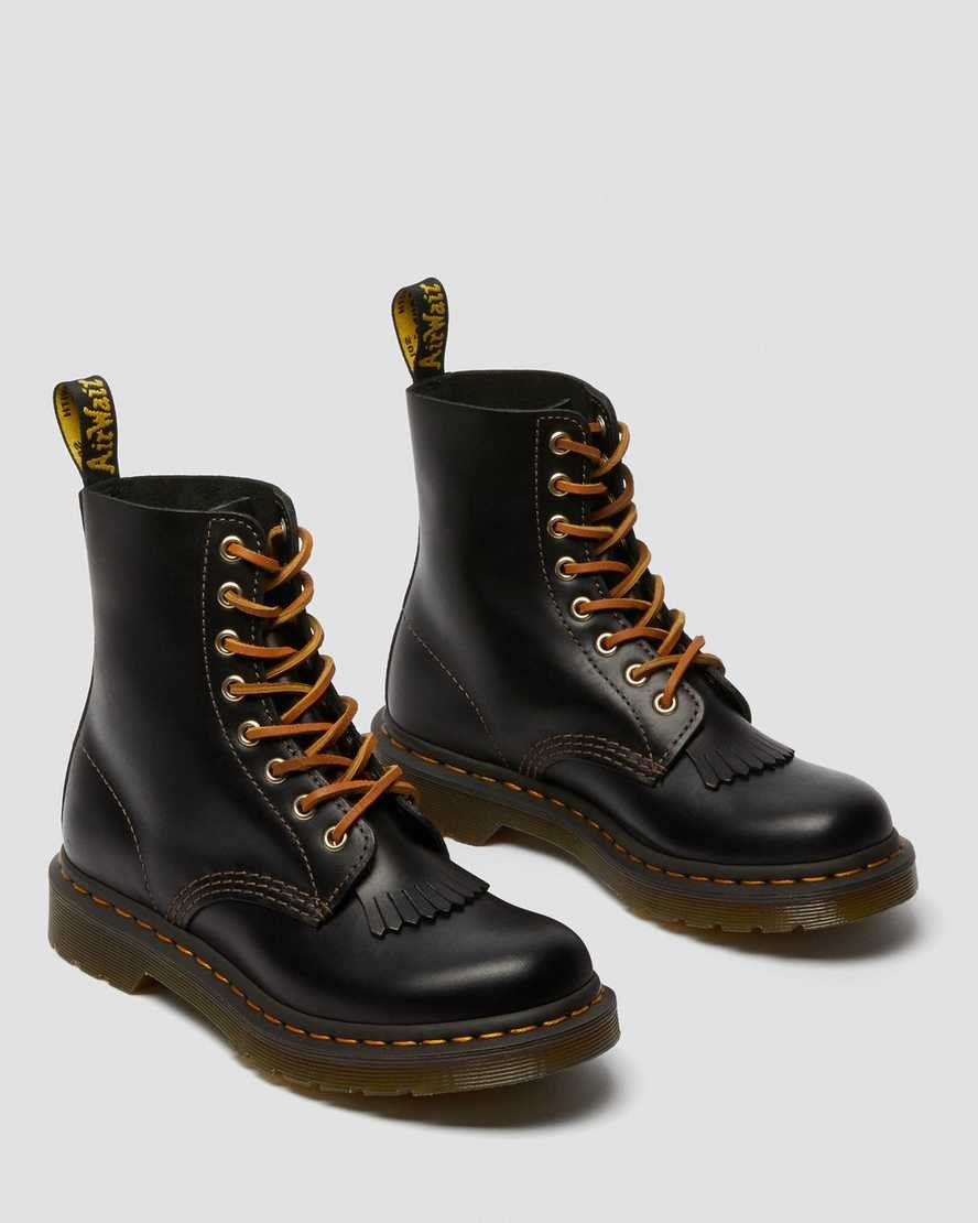 Dr Martens 1460 Pascal Abruzzo Leather Women's Lace Up Boots Black Abruzzo Wp | PBXTFJ581