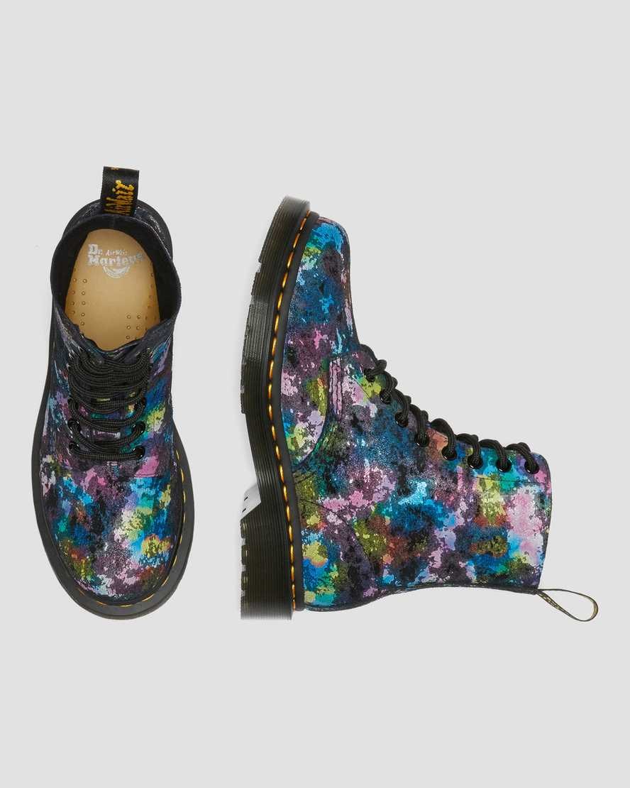 Dr Martens 1460 Pascal Confetti Suede Women's Lace Up Boots Black | APEMWL284