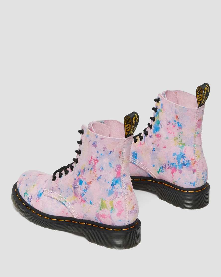 Dr Martens 1460 Pascal Confetti Suede Women's Lace Up Boots Pink | WYDZQR037