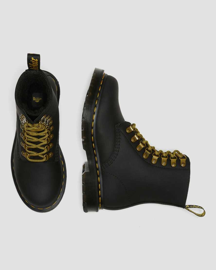 Dr Martens 1460 Pascal DM's Wintergrip Leather Women's Lace Up Boots Black Snowplow | DUWGFE134