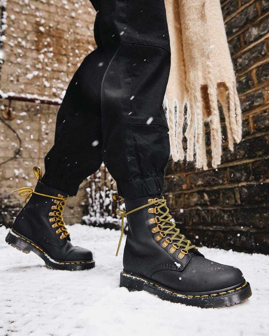 Dr Martens 1460 Pascal DM's Wintergrip Leather Women's Lace Up Boots Black Snowplow | DUWGFE134