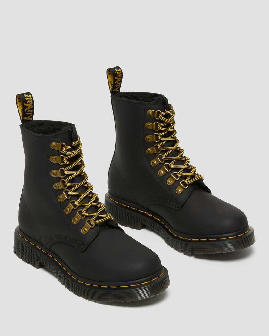 Dr Martens 1460 Pascal DM's Wintergrip Leather Women's Lace Up Boots Black Snowplow | DUWGFE134