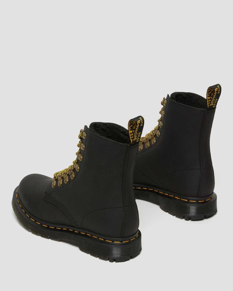 Dr Martens 1460 Pascal DM's Wintergrip Leather Women's Lace Up Boots Black Snowplow | DUWGFE134