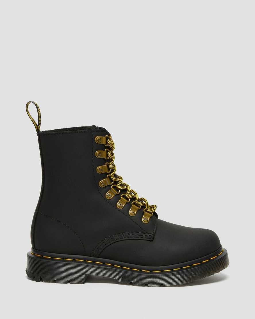 Dr Martens 1460 Pascal DM's Wintergrip Leather Women's Lace Up Boots Black Snowplow | DUWGFE134